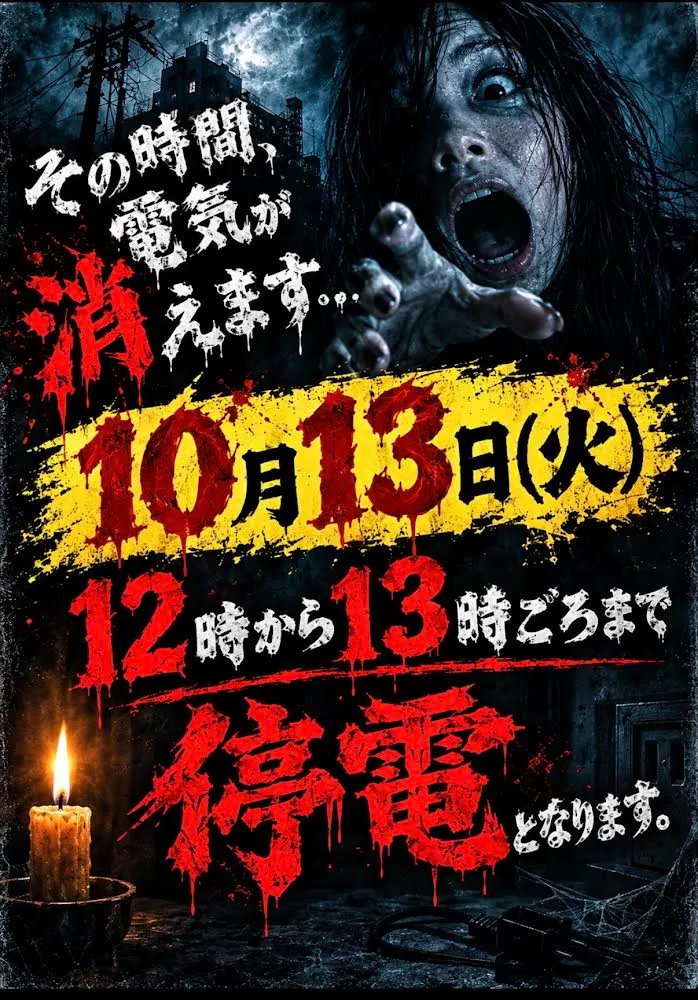 2026年10月13日(火)停電のお知らせをみる